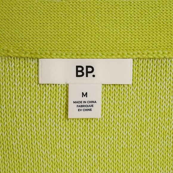 BP. Lime Green Checkered Button-Up Cardigan — Size Medium (M) - Picture 4 of 4